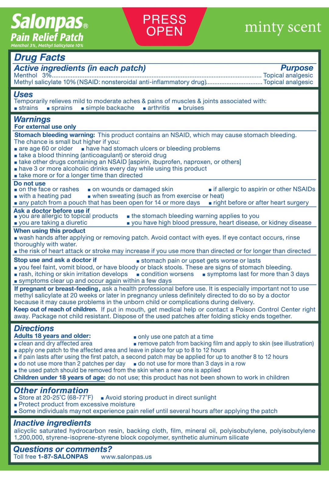 Salonpas Pain Relief Patch Ultra Thin 5Pcs