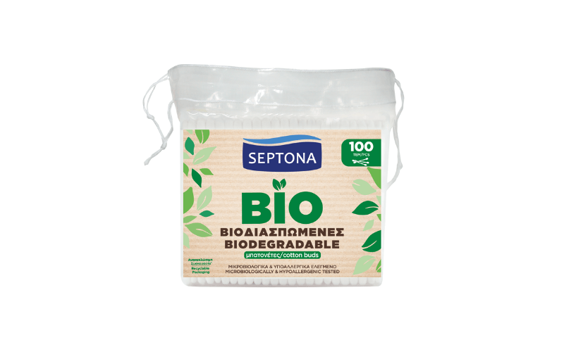 SEPTONA COTTON BUDS 100 BIO-DEGRADABLE ROUND DRUM