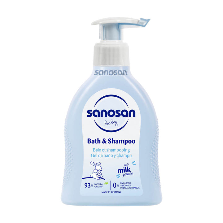 Sanosan Baby Bath & Shampoo with natural milk protein, 200 ML