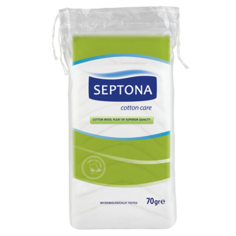 Septona Cotton Wool, Ideal for the gentle cleansing of the skin and for the treatment of wounds.