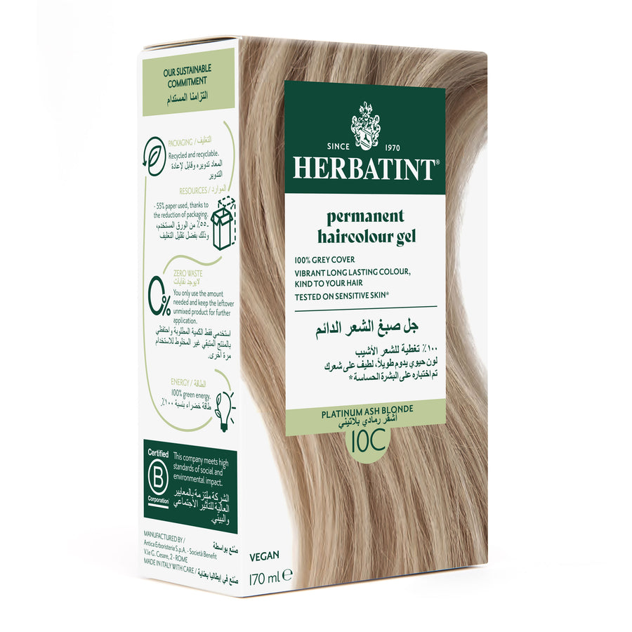 Herbatint Permanent Hair color Gel 10C Swedish Blonde Main View