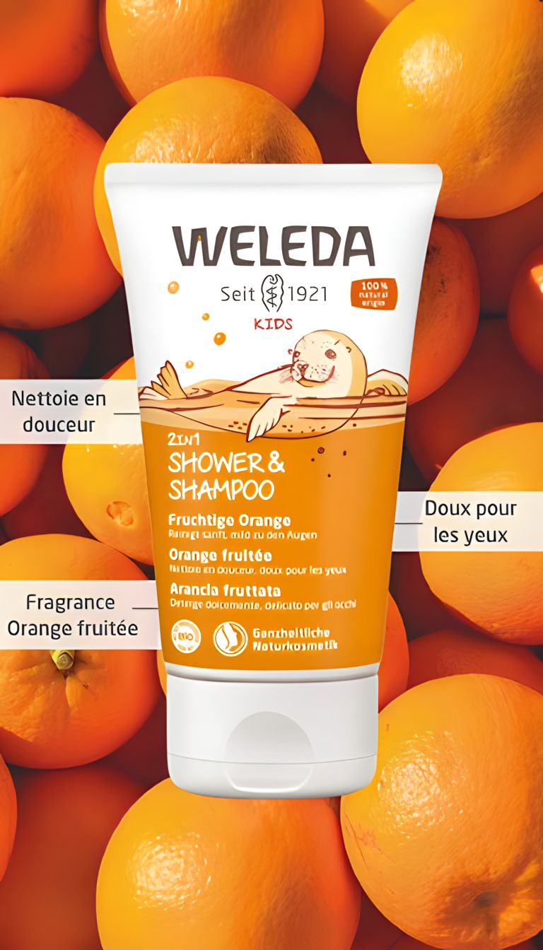 Weleda Kids 2In1 Shampoo und Duschgel Happy Orange 150 ml
