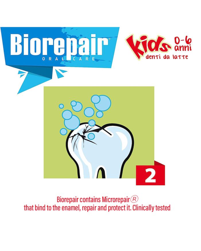 Biorepair Kids Toothpaste 0-6 Years - Strawberry 50ML