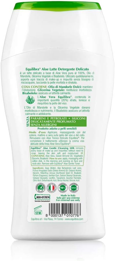 Equilibra Aloe Sanfte Reinigungsmilch 200ML