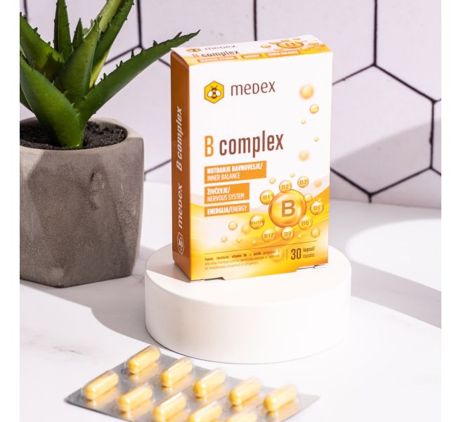 Medex B Complex With Bee Pollen 60 Capsules