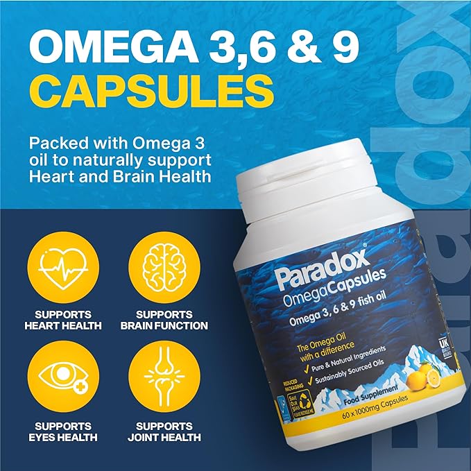 Paradox Omega 1000 mg 3, 6, 9 &amp; Vitamin D3 30 Kapseln