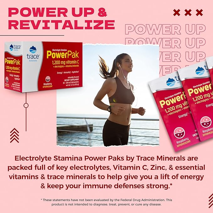 Trace Minerals Electrolyte Power Raspberry 147g 30's