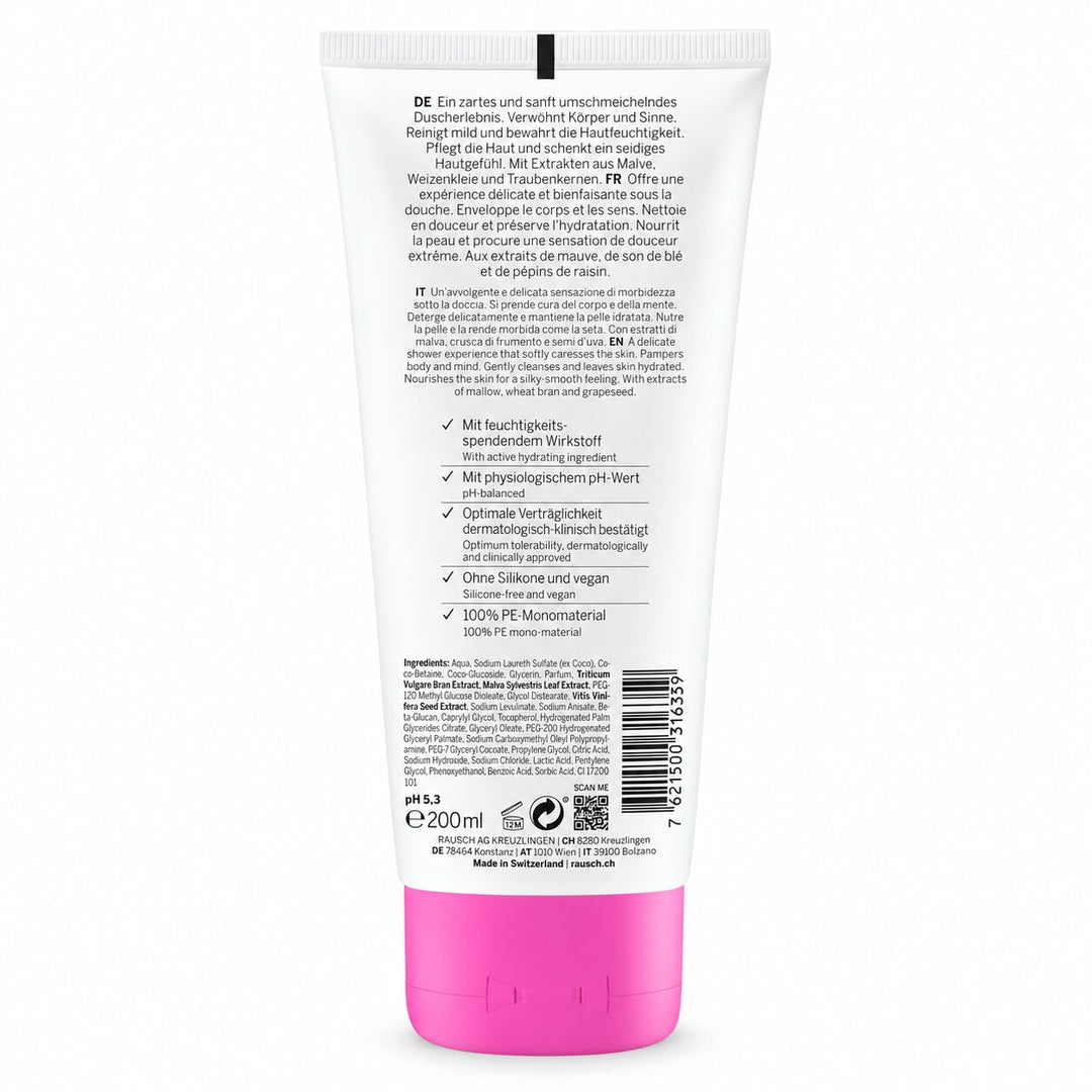 Rausch Hydration Shower Gel with Mallow – Moisturizing Body Wash for Normal & Dry Skin (200ml)