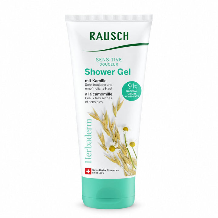 Rausch Sensitive Shower Gel with Chamomile – Prebiotic Body Wash for Dry & Sensitive Skin (200ml)