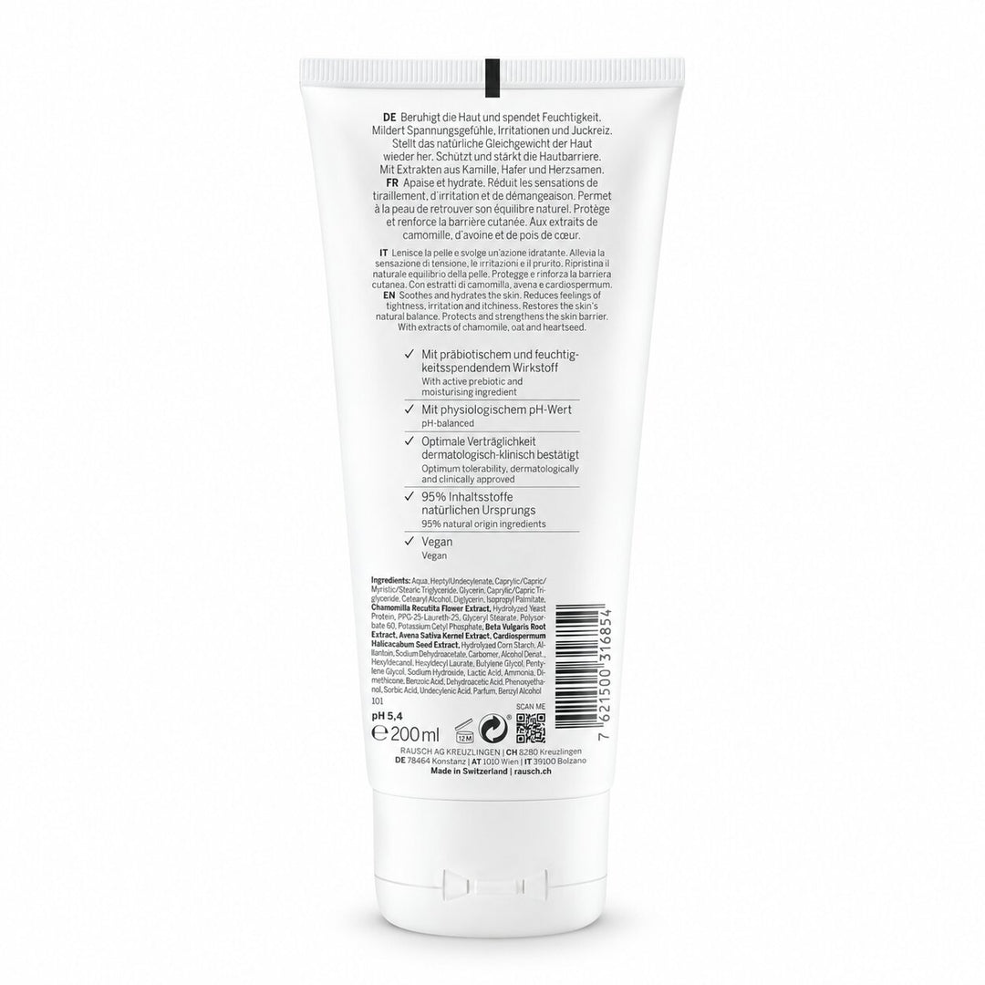 Rausch Sensitive Body Lotion with Chamomile – Prebiotic Soothing Care for Very Dry & Sensitive Skin (200ml)
