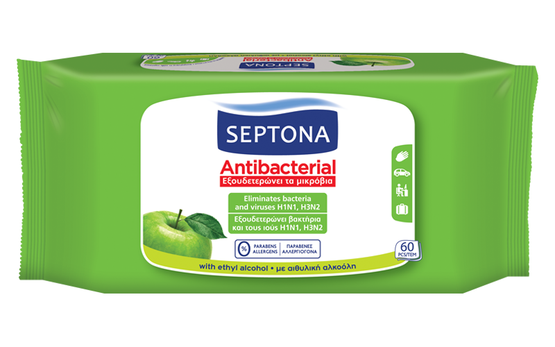 Septona Antibakterielle Tücher Green Apple 15 Tücher