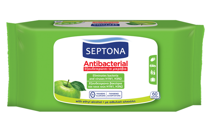 Septona Antibakterielle Tücher Green Apple 15 Tücher