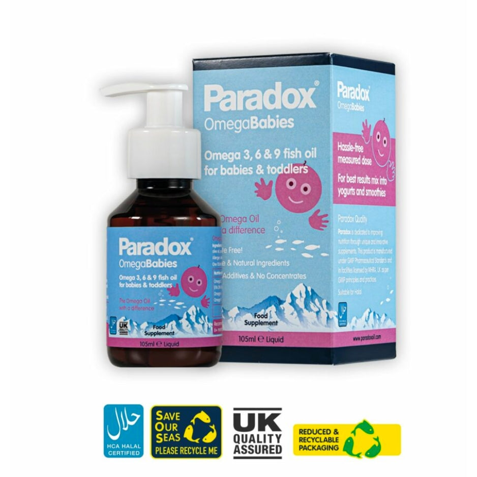 Paradox Omega Babies, Omega 3, 6, 9 e vitamina D3, 6+ mesi 105 ml