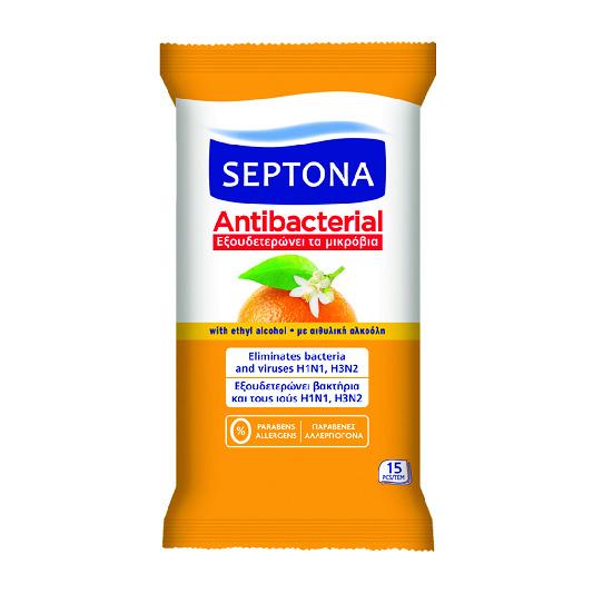 Septona Antibakterielle Tücher mit Orangenblüten 15 Tücher