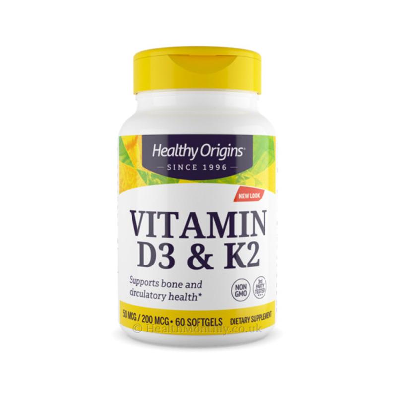 Healthy Origins Витамин D3 и K2 60-х годов