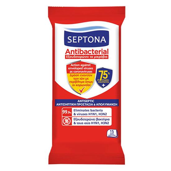 Septona antibakterielle Tücher, 75 % Ethanol, 15 Tücher