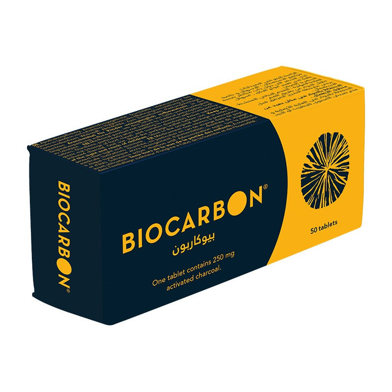 Eucarbon Biocarbon 50 Tablets. Remedy for bloating, irritable bowel syndrome, gas and stomach problems . iHealth UAE 