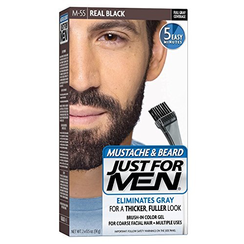 Solo per gli uomini Bustache gel a colori spazzole e barba vera m-55 nera