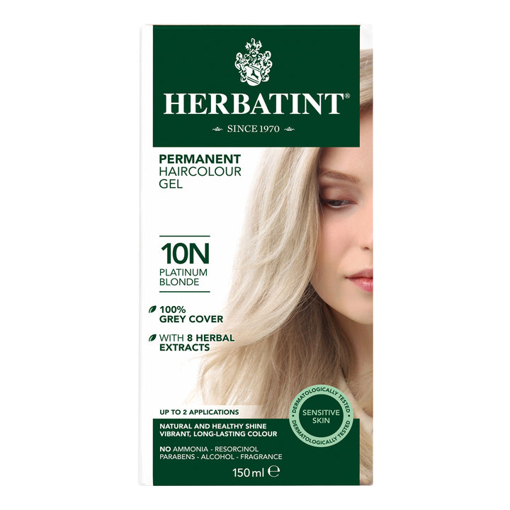 Herbatint, Стойкая гель-краска для волос, 10N платиновый блонд, 135 мл 