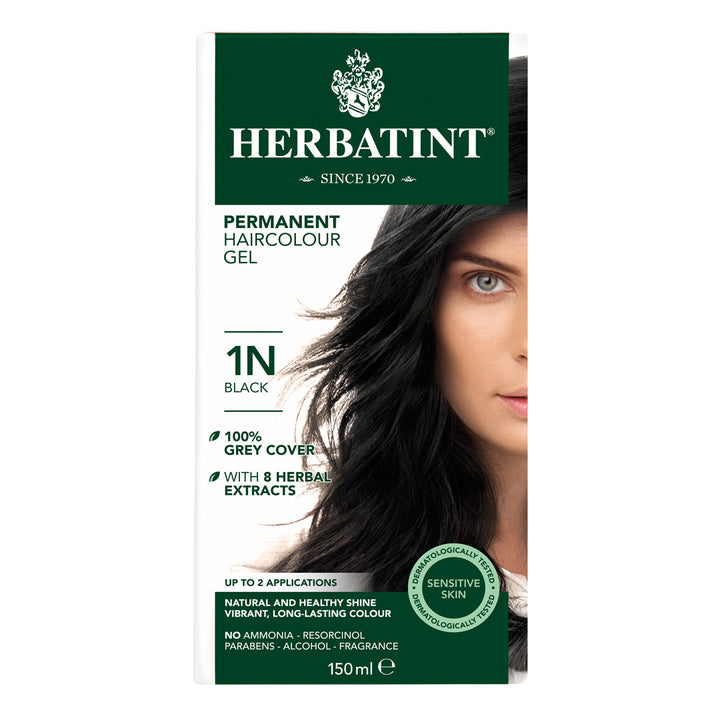 Herbatint, Стойкая гель-краска для волос, 1N, черный, 135 мл 