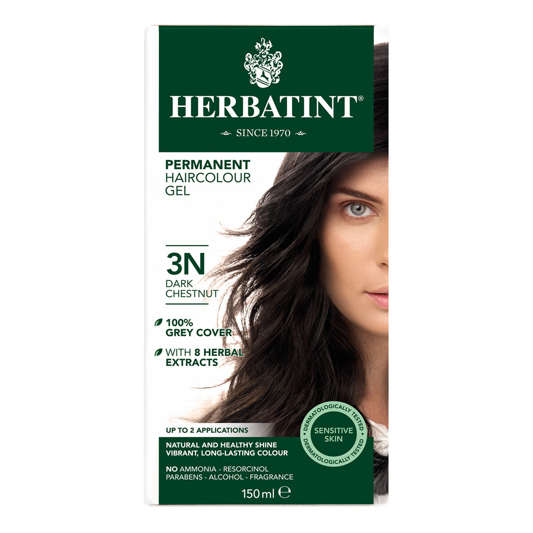 Herbatint, gel permanente di capelli, 3n, castagno scuro 135ml
