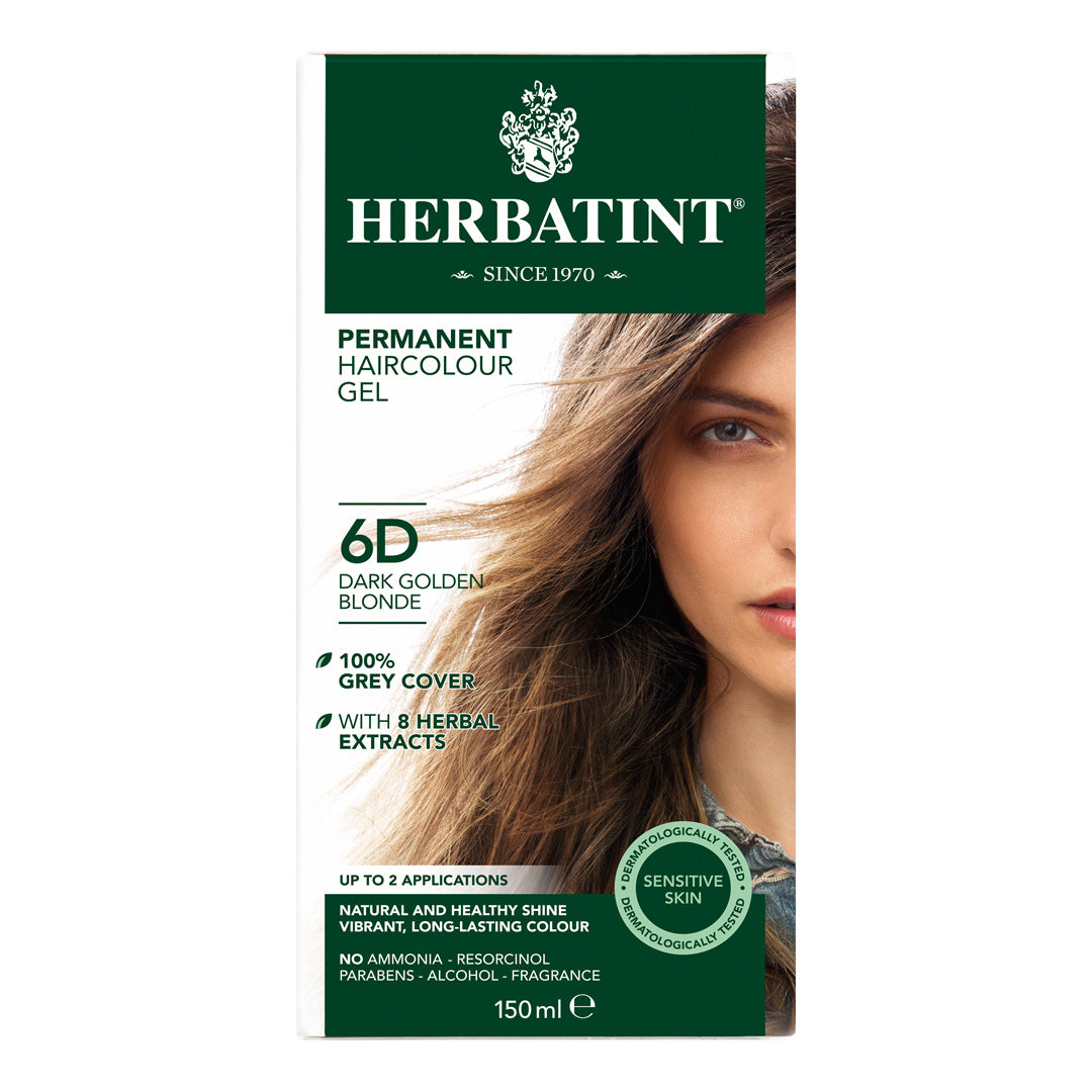 Herbatint, Permanent Haircolor Gel, 6D, Dark Golden Blonde 135ML
