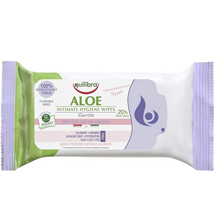 Equilibra Aloe Wipes For Personal Hygiene 12Pcs