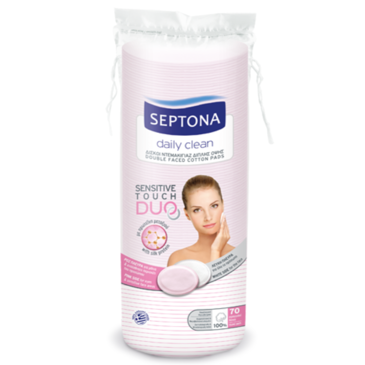 Septona Round Cotton Pads Sensitive Touch 70Pcs