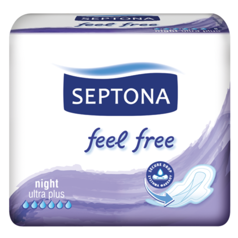 Салфетки гигиенические Septona Feel Free Night 8шт. 