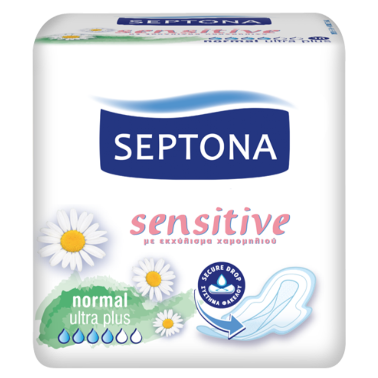 Septona Sanitary Napkins Sensitive Normal Ultra Plus 10Pcs