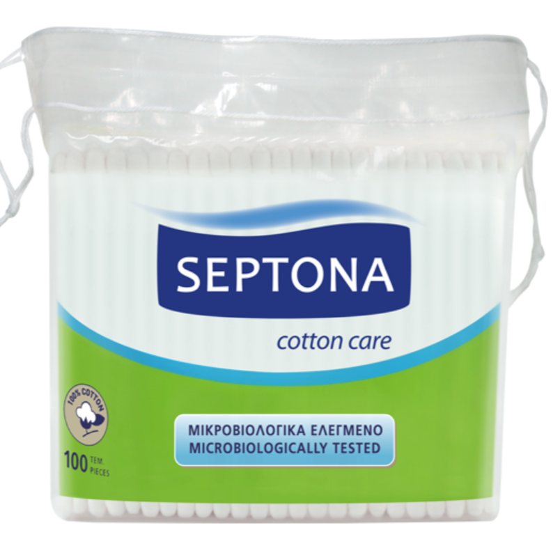 Septona 100 Cotton Buds In Plastic Bag