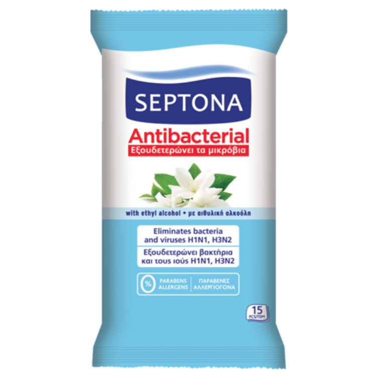 Антибактериальные салфетки Septona с ароматом жасмина 15 салфеток