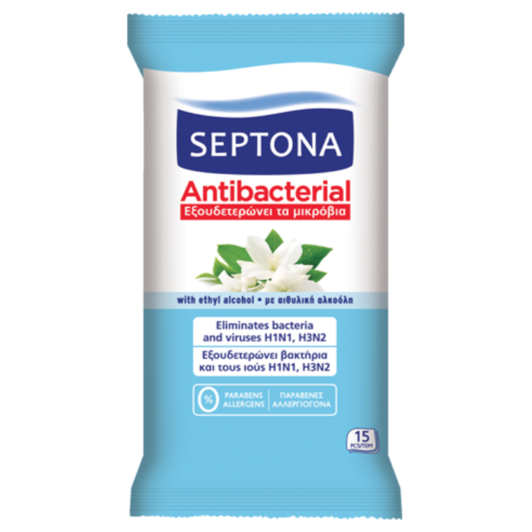 Wipes antibatteriche di Sepona con fragranza di gelsomino 15 salviettine