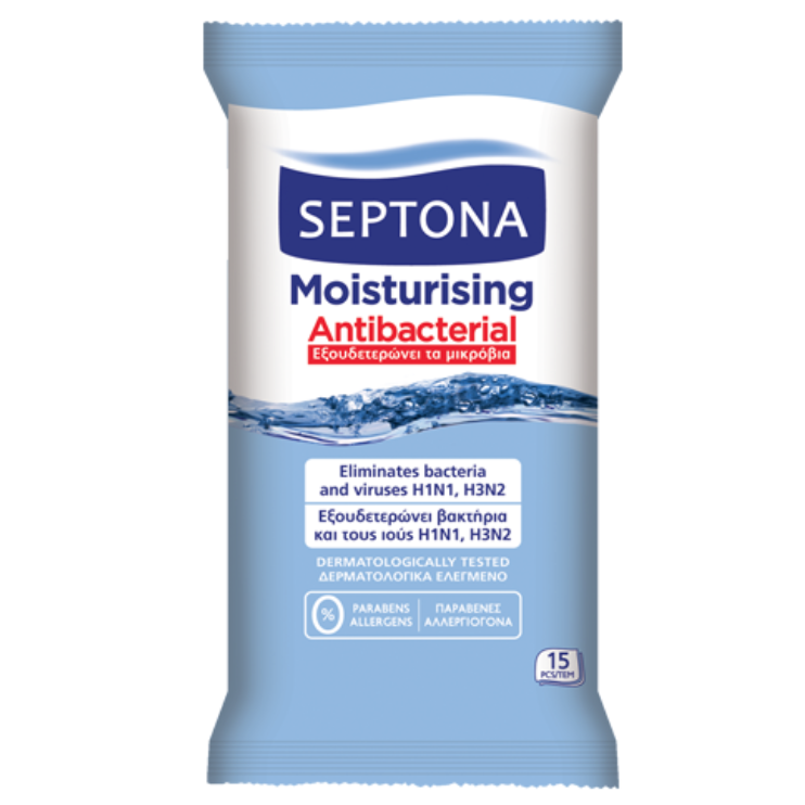 Septona Antibacterial Wipes With Moisturizing Action