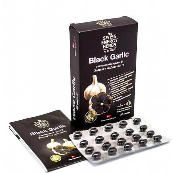 Swiss Energy Black Garlic With Vitamins B-Group 20 Capsules