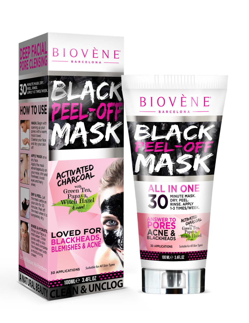 Maschera a buccia nera di biovene 100ml