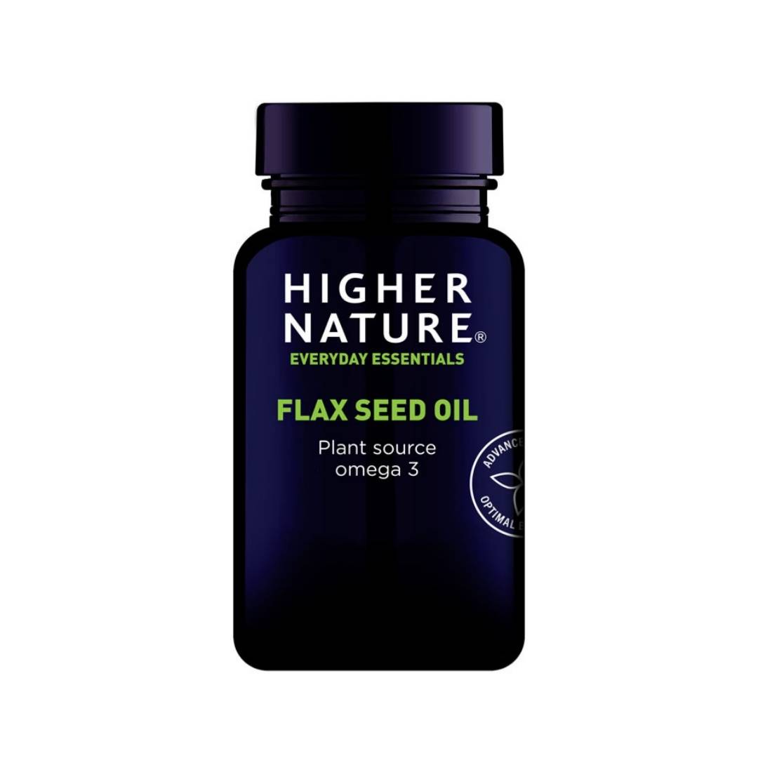 Higher Nature Flax Seed Oil Plant Source Omega 3 60 Capsules