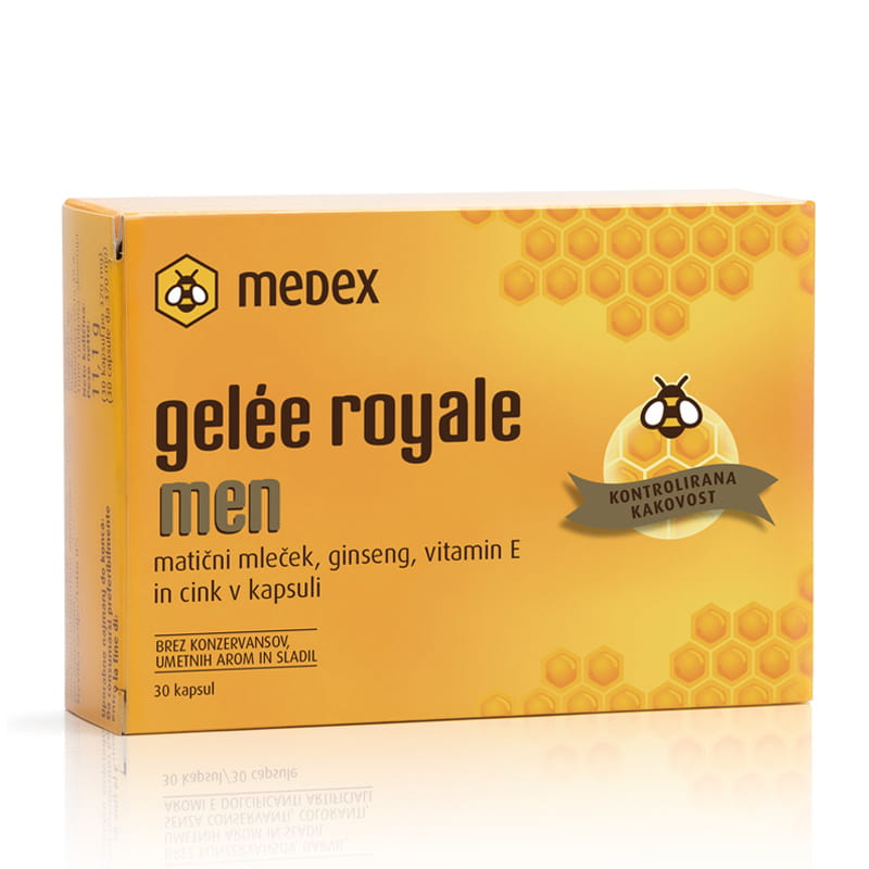 Medex Gelee Royale Men Capsules 30Pcs from iHealth UAE that  contribute to the protection of cells from oxidative stress; zinc also contributes to normal fertility and reproduction, to the maintenance of normal testosterone levels in the blood, and to the normal function of the immune system.
