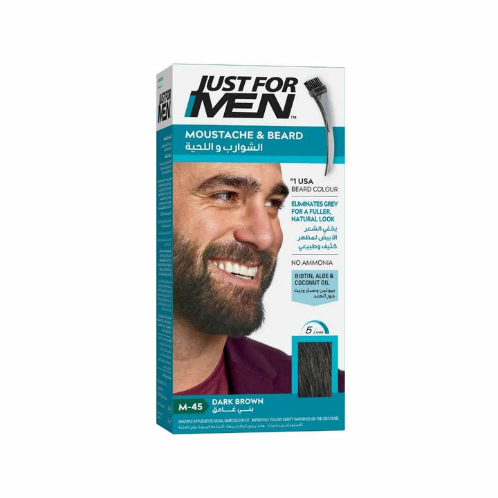 Just For Men Цветной гель для окрашивания усов, бороды и бакенбардов, темно-коричневый M-45 