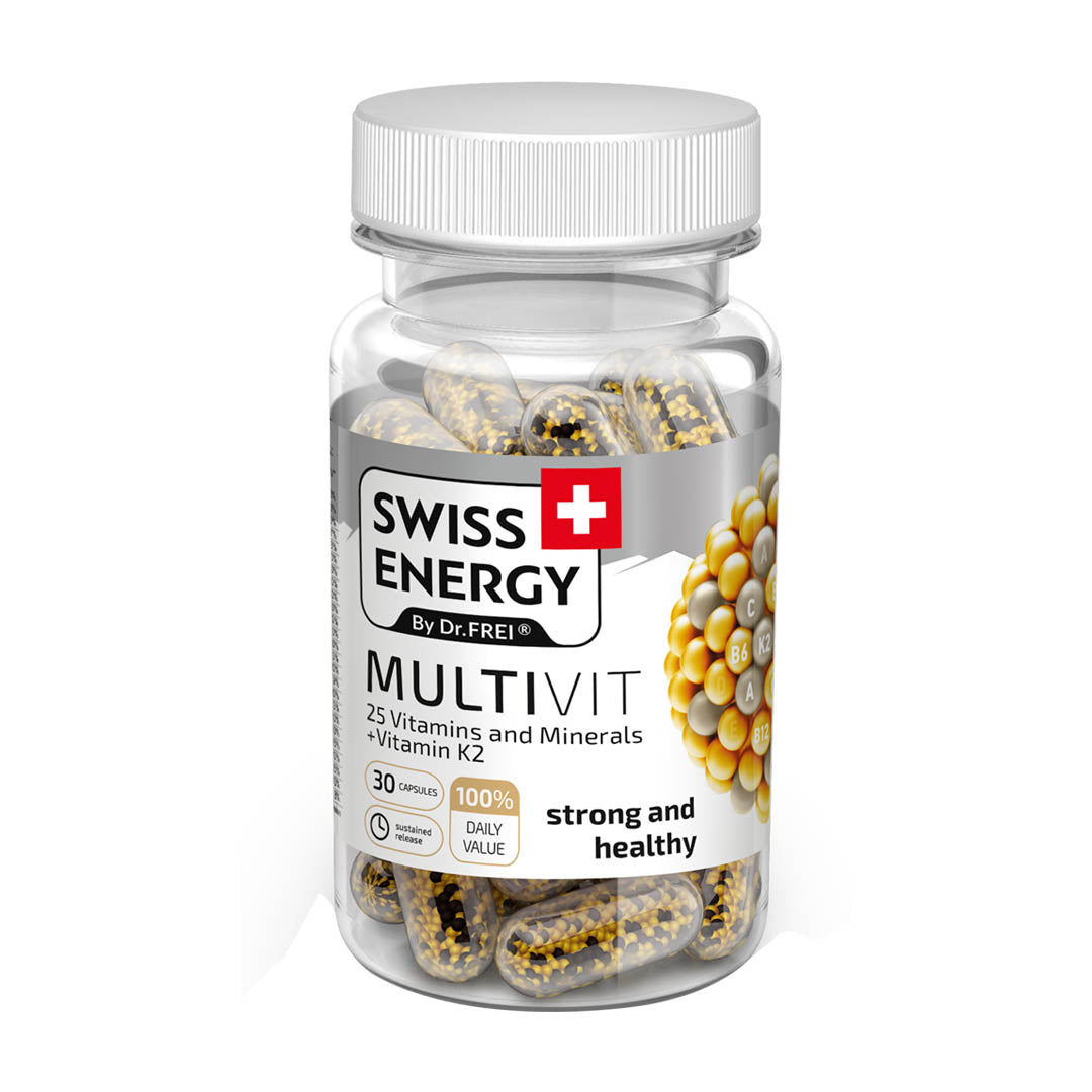 Swiss Energy Multivit 25 Vit &amp; Minerals+ K2 30 капсул