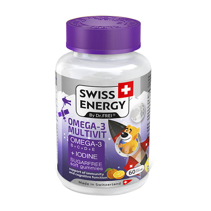 Swiss Energy Omega 3 Mutivit Zuckerfreie Gummibonbons für Kinder
