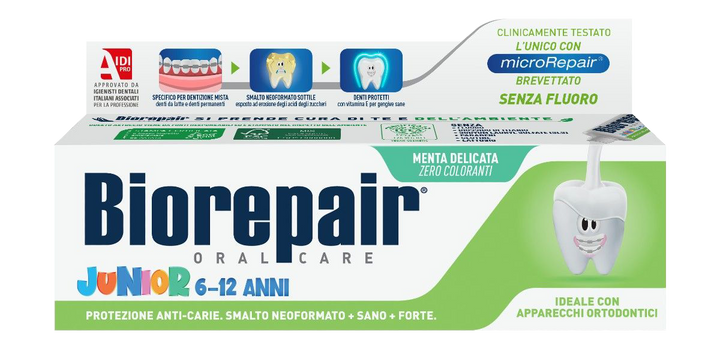 Зубная паста Biorepair Junior 6-12 - мята 75мл