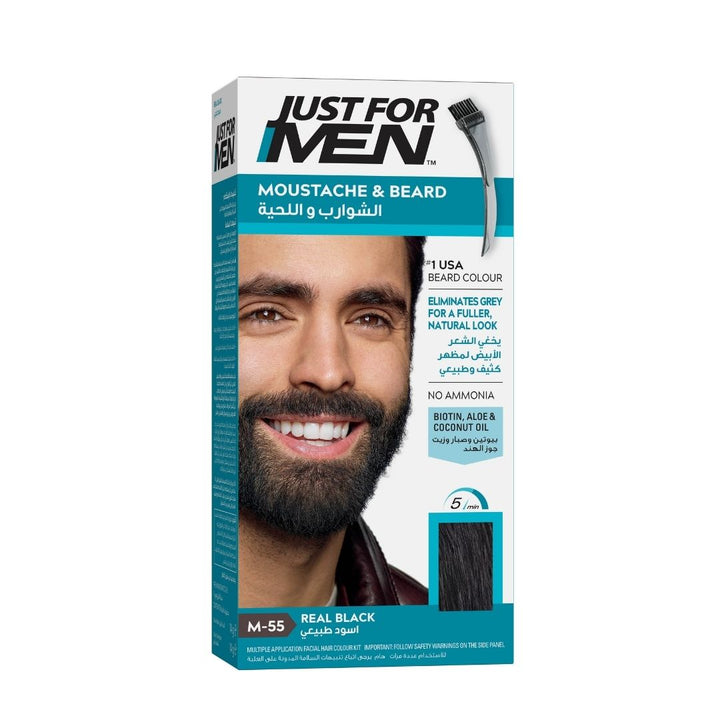 Цветной гель для усов и бороды Just For Men, цветной гель для усов и бороды Real Black M-55