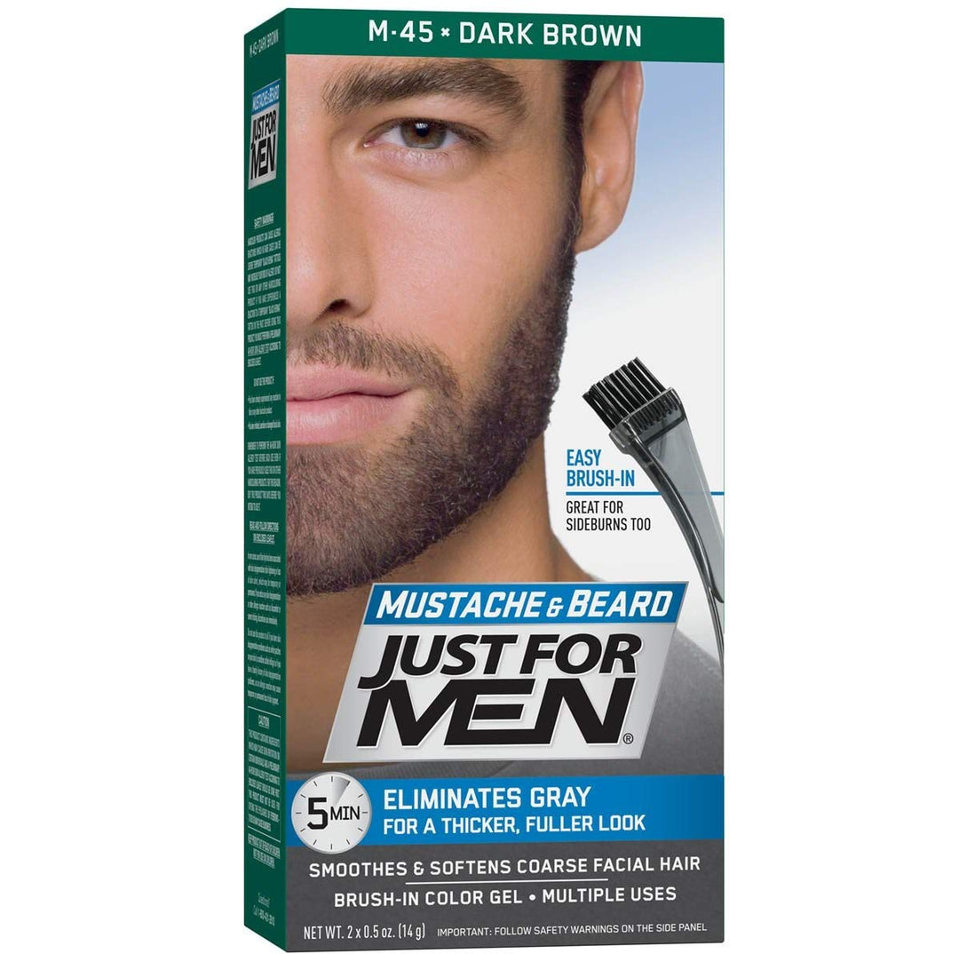 Just For Men Цветной гель для окрашивания усов, бороды и бакенбардов, темно-коричневый M-45 