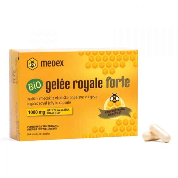 Medex Bio Gelee Royale Forte 1000Mg Capsules 30Pcs from iHealth UAE developed for adults with a weakened immune system with heavy physical and psychological stress