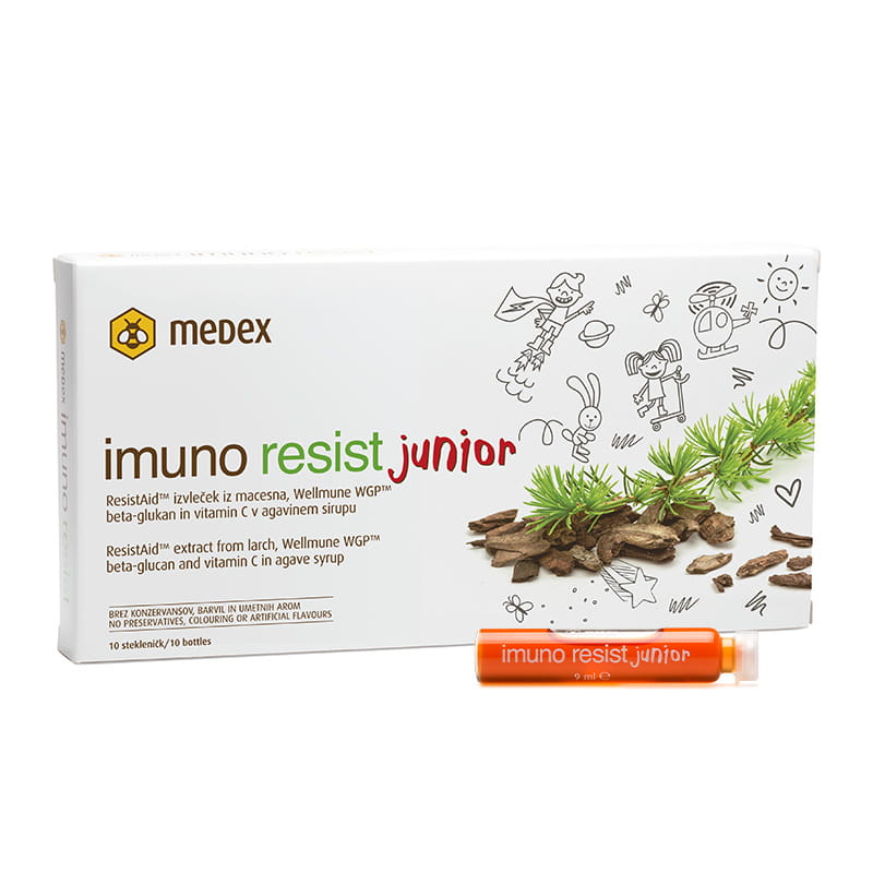 Medex Imuno Resist Junior Phials 10X9Ml from iHealth UAE contributes to the normal function of the immune system. Packed in handy bottles for direct use Imuno resist junior is your child’s natural ally when fighting a cold.
