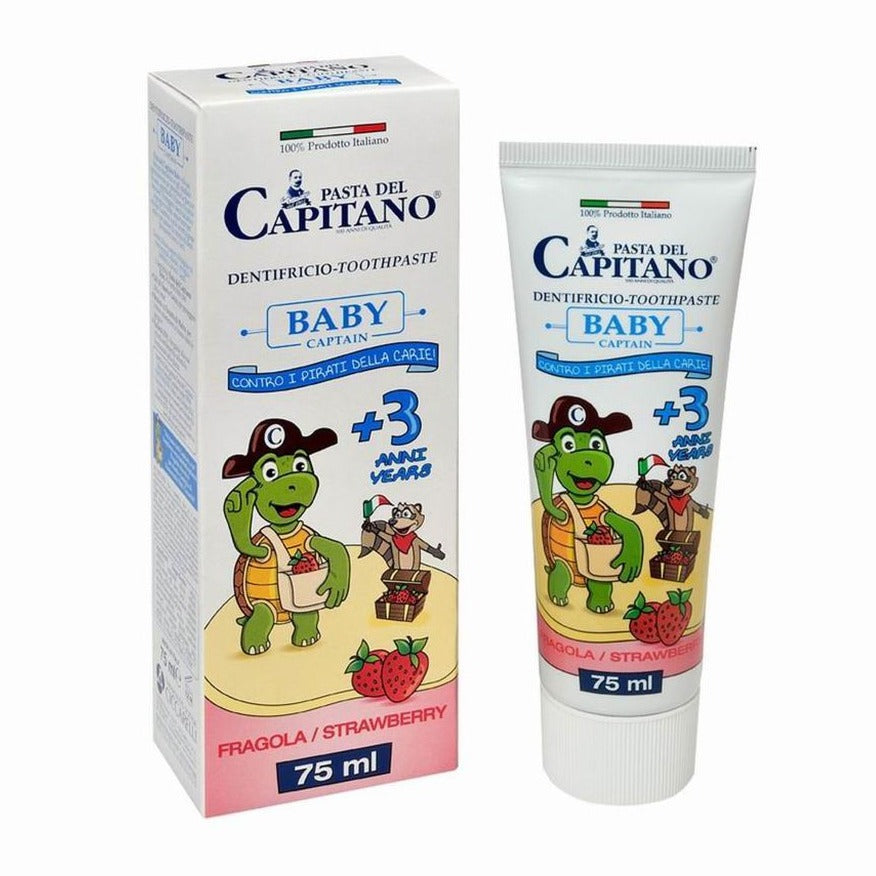 Dentifricio della pasta del Capitano - Strawberry +3 anni 75 ml