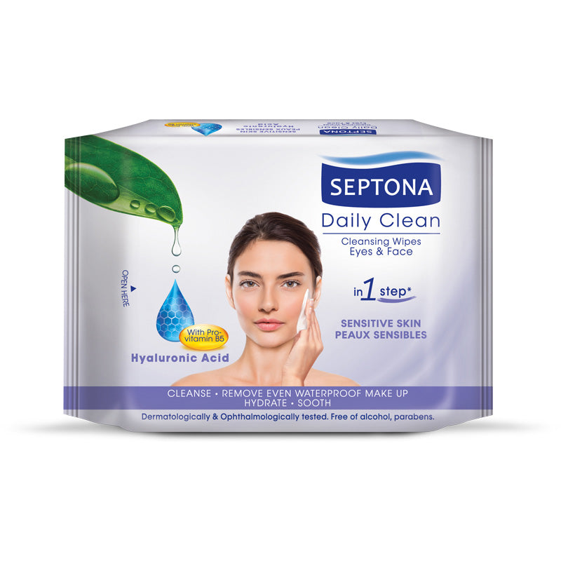 Septona Cosmetic Wipes Hyaluronc &amp; Provitamin B5 20 салфеток