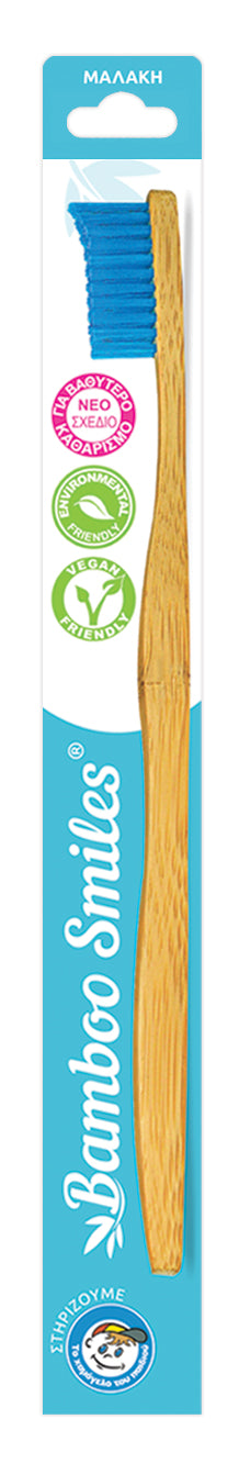 Bamboo sorride spazzolino da denti azzurri per adulti