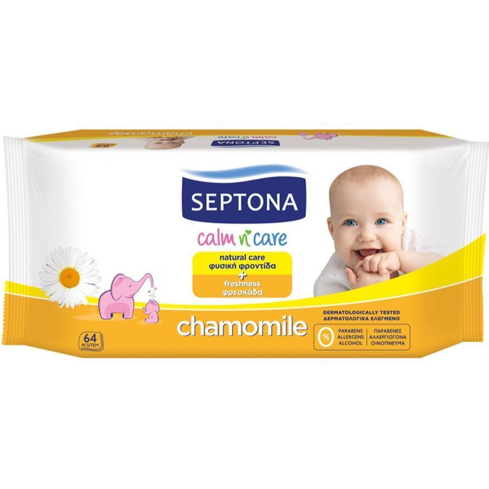 Septona Babyfeuchttücher Kamille 64 Tücher